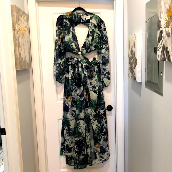 Plus size green palm tree dress - Picture 5 of 10